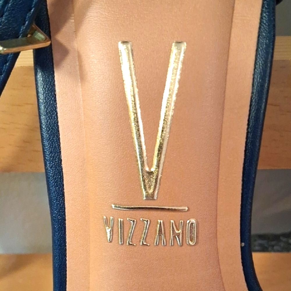 VIZZANO Womens High Heel Half Paw Sandal. Navy. Size 10. Execllent Cond!! - Picture 4 of 15